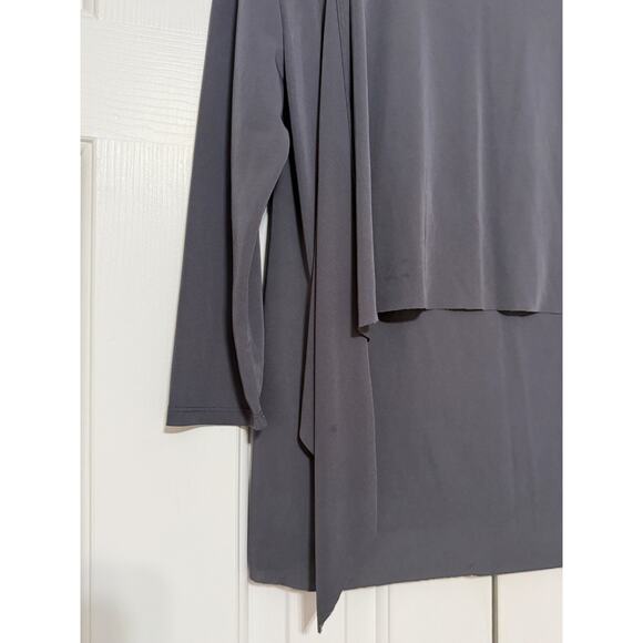 Alfani Solid Gray Sheer Tunic, Size M - Picture 3 of 5